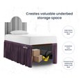 thumbnail image 3 of SGI Bedding Dorm Room Bed Skirt | Twin XL 34" Ruffled Microfiber Bed Skirt | Fade Resistant, Wrinkle Free, Anti-static, Decorative, Extra Storage Space, Clutter-Free | Plum, 3 of 8