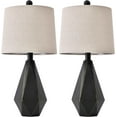 thumbnail image 6 of 20.25'' Table Lamps Set of 2, Black Farmhouse Lamps for Bedroom, Living Room, Nightstand, 6 of 8