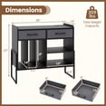 thumbnail image 3 of Costway Grand Meuble pour Tourne-Disque avec Station de Recharge, 2 Tiroirs en Tissu, Tablette Réglable Noir, 3 of 10