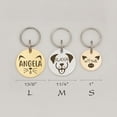 thumbnail image 4 of Anavia Stainless Steel Double Sided Round Name - Animal Face Engraved Dog & Cat ID Tag, Silver, M, 4 of 4