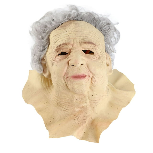 Mascarilla de látex para Halloween, novedosa máscara de terror para anciano, para fiesta de máscaras