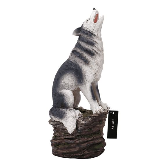 HOSLEY Resin Wolf Incense Holder, 12-Inch High Decor Ornament for Aromatherapy and Home Fragrance