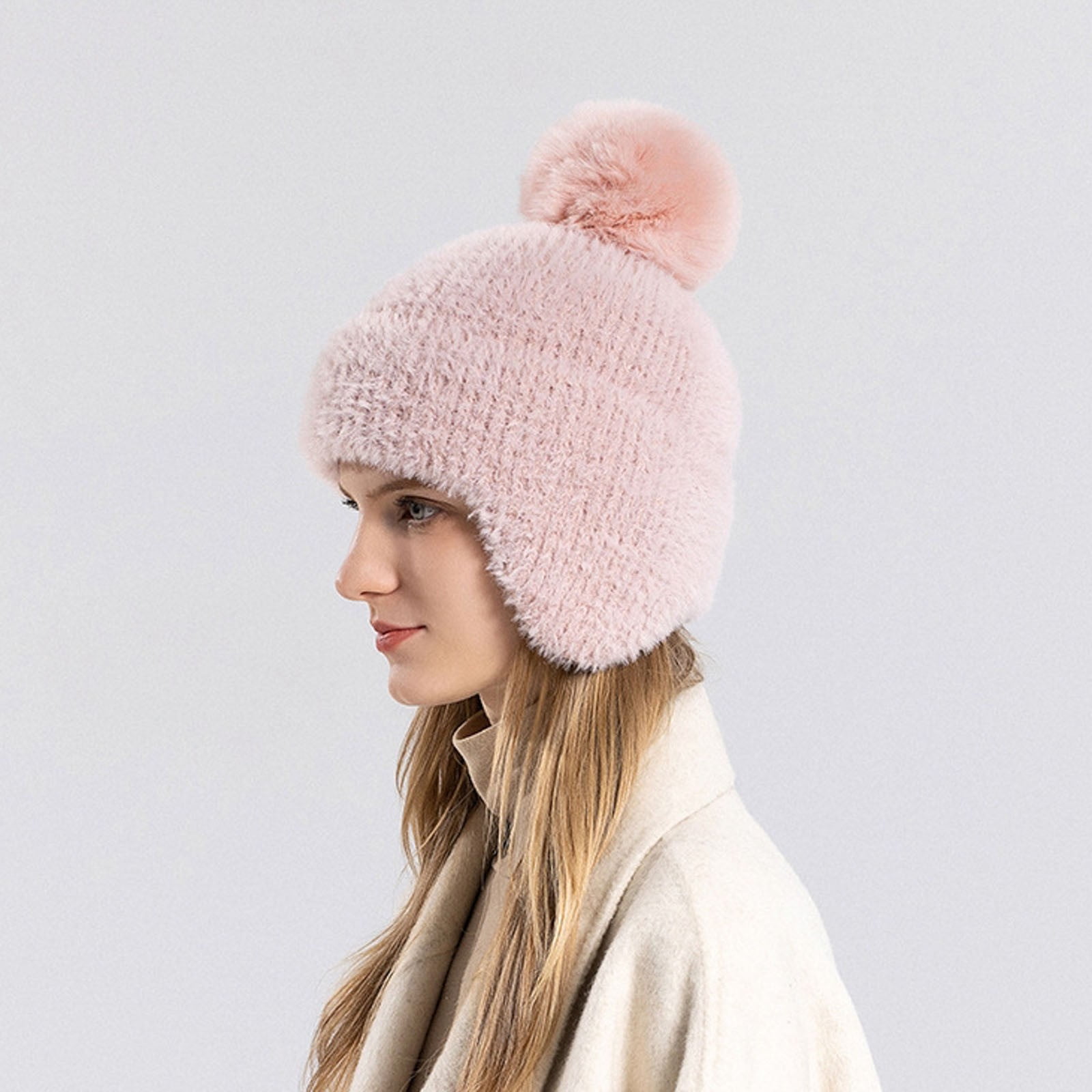 Tanhomme Satin Lined Winter Hats,Silk Lined Knit Soft Warm Hat Women's Fashionable And Versatile Dome Ear Knitted Hat To Keep Out The Cold