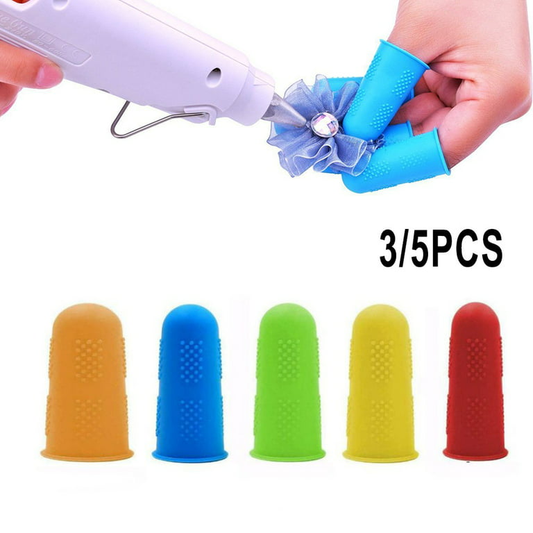 6 PCS Silicone Finger Protectors, Finger Cots, Premium Fingertip Cover  guards pads for Hot Glue Gun, Knitting Craft Sewing Embroidery Ironing  Rosin Resin Honey Adhesive Scrapbooking Etc 
