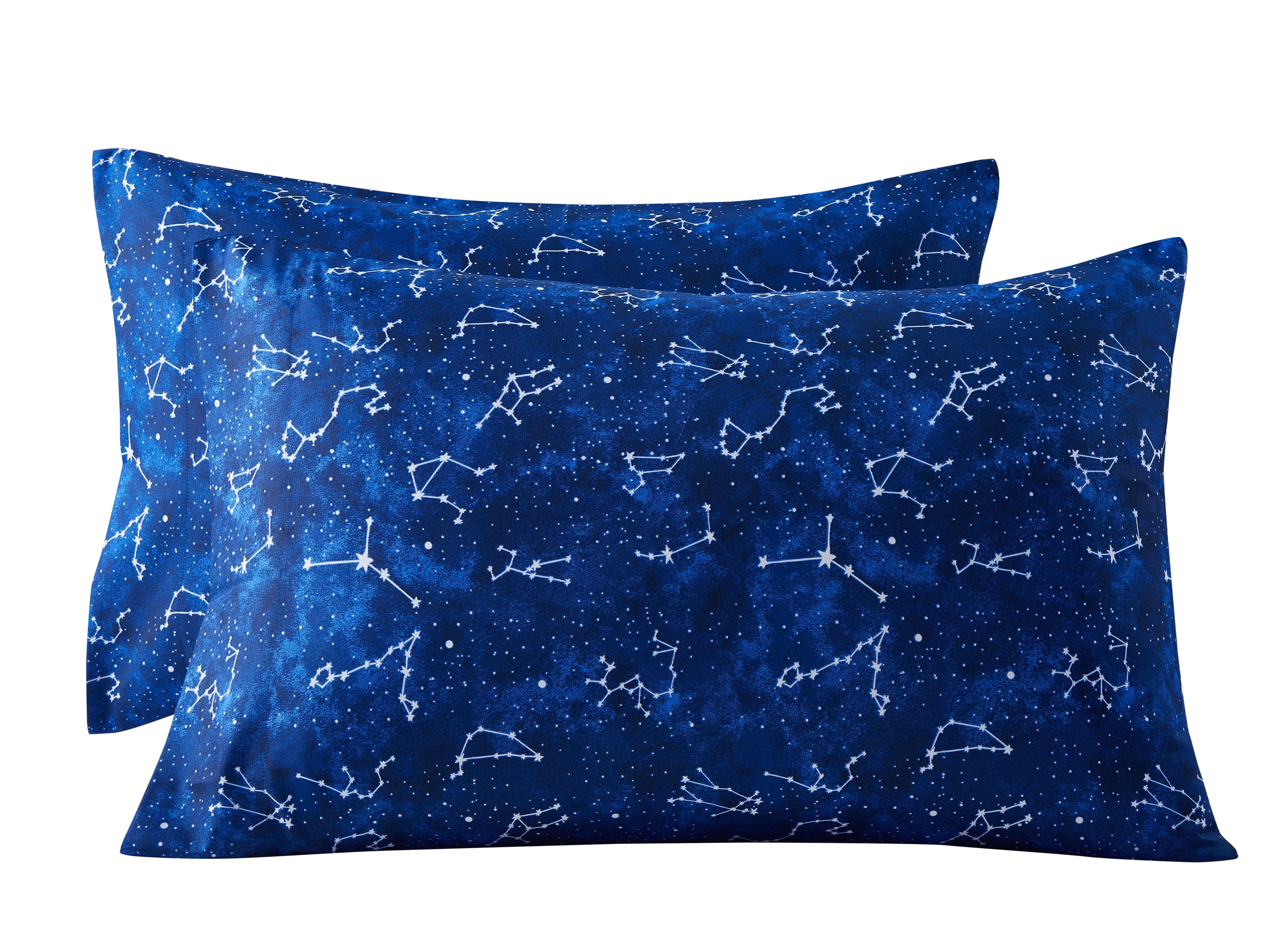 Your Zone Kids Soft Microfiber Sheet Set, Navy Blue Stars, Full, 4 Pieces, Easy Care