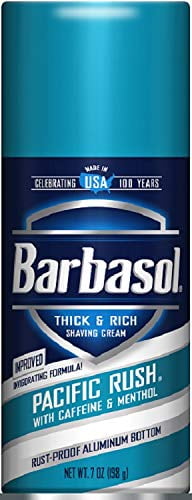 Barbasol Pacific Rush with Caffeine and Menthol Thick & Rich Shaving Cream 7 oz