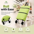 thumbnail image 7 of 2-in-1 Foldable Rolling Shopping Tote, Collapsible Grocery Cart with Wheels, 50L Large Capacity Reusable Shopping Bag with Adjustable Handle for Grocery, Laundry, Travel, Market, 1PC Red, 7 of 7