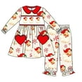 thumbnail image 2 of Ropa de estilo navideño para niñas, conjunto de serie con patrón de Papá Noel, conjunto de manga corta, conjunto de manga larga, mono, tela de seda de leche, 2 of 3