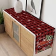 thumbnail image 4 of Red Plaid Christmas Table Runner 36 Inches Long Farmhouse Dress Scarves, Truck Xmas Tree Snowflake Winter Poinsettia Dining Tablerunner for Coffee Table/Kitchen Island/Party Décor, Small 13" x 36", 4 of 8