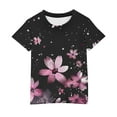 thumbnail image 4 of HVOBBTY T-shirt Décontracté à Manches Courtes pour Tout-Petits, T-shirt Imprimé Mode Col Rond Rose, 3 Ans, 4 of 5