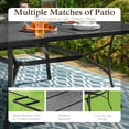 thumbnail image 6 of Sophia & William 9 Piece Outdoor Metal Patio Dining Set 57.5" Square Table and Stackable Chairs Furniture Set for 8, Black, 6 of 7