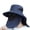 Blue, variant on Outdoor Fisherman Hat with Face Cover and Neck Flap, Wide Brim Sun Hat with Breathable Mesh, Adjustable Strap, Foldable Safari Hat for Fishing, Hiking, Camping