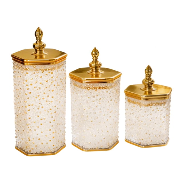 3 tarros de almacenamiento de alimentos con tapa, soporte para utensilios de despensa, recipientes multiusos para Estilo E