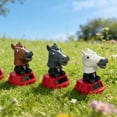 thumbnail image 6 of Yvsxxv 1 White Solar Powered Horse Figurines Bobble Head Car Dashboard Figurines for Home Desk, 6 of 7