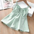 thumbnail image 2 of Sngxgn Girls Dresses Solid Color Tie Back Long Sleeve Ruffle Hem Casual Elegant Little Girl Dresses(Green,130), 2 of 4