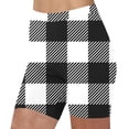 thumbnail image 3 of YOIAVAIOY Womens Green White Checkered Shorts Lightweight Plaid Swim Shorts Bathing Bottoms Black XXXL, 3 of 5