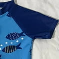 thumbnail image 6 of JUMEYU Baby Boy Swimsuit with Bucket Hat Boys One Piece Rash Guard Swimsuit Kid Water Sport Swimsuit UPF 50+ Sun Protection Bathing Suits 3t 4t (Blue,3-4 Years), 6 of 7