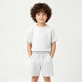 thumbnail image 4 of WOYY Boys Summer Outfits Casual Solid Short Sleeve T Shirt Shorts Set, 2-Piece, Sizes 2-13, 4 of 8