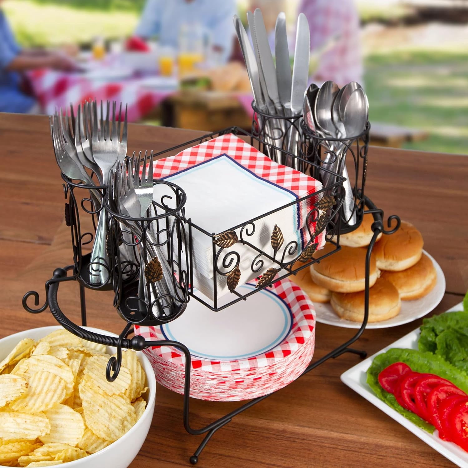 Maypes Utensil Caddy Silverware Caddy or Napkin, Cutlery and Plate Holder