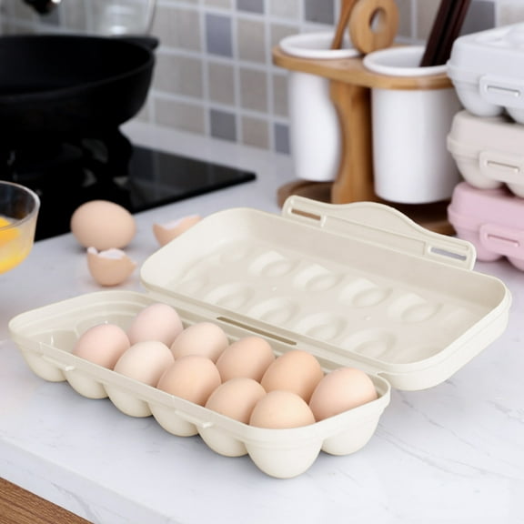 Egg Container for Refrigerator, 12 Grid Egg Storage Box with Lid, Stackable Plastic Egg Holder Tray, Slide Style Eggs Box, Egg Storage Box, Eggs Collection Box, for Kitchen Restaurant