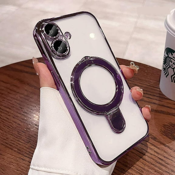 MYKOMI Magnetic Case for iPhone 16 Plus Case Stand & Ring Holder Compatible with MagSafe Built-in Camera Lens Protector Shockproof Phone Case for iPhone 16 Plus 6.7"