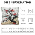thumbnail image 5 of JEUXUS  Throw Pillow Cover Japanese Flowers Cherry Branch Blossoming Tree Butterflies Animal Ink Paint Decor Lumbar Pillow Case Cushion for Sofa Couch Bed Standard Queen, 5 of 5