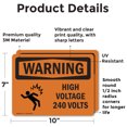 thumbnail image 2 of (2 Pack) High Voltage 240 Volts With Symbol OSHA Warning Sign 10 Inch X 7 Inch Vinyl Label Decal Sticker Weather Resistant, UV Protected for Workplace, Business, and Construction Site,, 2 of 7