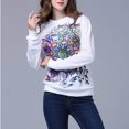 thumbnail image 4 of Camiseta Impresa de Manga Larga Cuello Redondo Mujeres Sunnimix Modelo XXL, 4 of 8