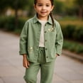 thumbnail image 3 of Young Girls' Casual, Comfortable Outfit - 3 Piece Outfit in Cotton, Great for Family Gatherings, 3 of 4
