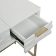 thumbnail image 5 of DecMode 42" x 31" White Wood Vanity with Stool with Hidden Mirror, 2-Pieces, 5 of 11