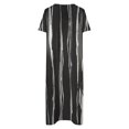 thumbnail image 4 of Vestido de swing de manga corta SCZ cuello en V estampado casual verano para mujer negro S, 4 of 6