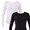 Vivid White/Black Soot, variant on Ribbed Crewneck Tee with Long Sleeves, 1 or 2-Pack, Women's & Women's Plus XXS-XXL