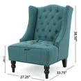 thumbnail image 3 of Tall Tufted Fabric Accent Chair, Vintage Wingback Club Chair with Button-Tufted Diamond Stitching and Birch Wood Legs, High-Back Lounge Seat for Living Room, Office, Study, Teal, 3 of 8