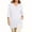 White, variant on Womens Notch Split V Neck Tunic Top Three Quarter Sleeve Dual Side Patch Pockets Longline Loose Fit All Season Casual Daily Wear Shirt