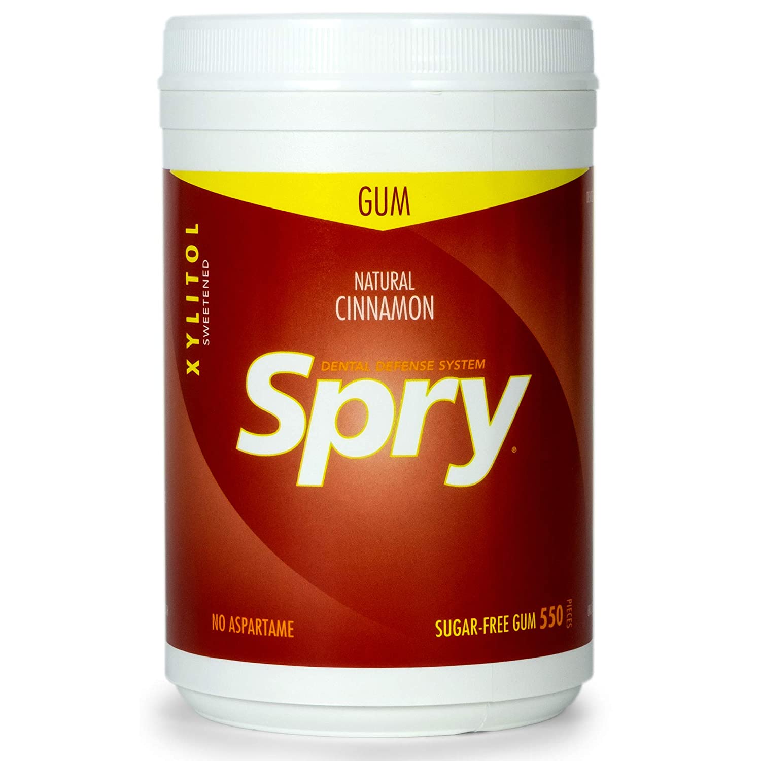 Spry Fresh Natural Cinnamon Gum , Natural Xylitol Chewing Gum, 550