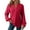 Red, variant on Waffle Knit Sweaters for Women Long Puff Sleeve V Neck Loose Casual Pullovers Fall Fashion Solid Color Oversized Tops