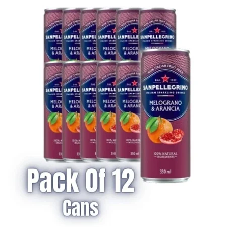 Sanpellegrino Italian Sparkling Drink, Pomegranate & Orange, 11.15 fl oz, 12 Cans