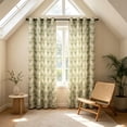 thumbnail image 4 of PYURTEP Boho Curtains, Semi-Blackout Sheer Curtains, Green Textured Drapes with Colorful Bohemian Print for Bedroom, Living Room, Boho Decor, 4 of 7