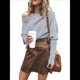 thumbnail image 2 of Suéter de Otoño para Mujer, Informal, de Larga Tipo Murciélago, Holgado, con Hombros Descubiertos, de Punto. Gris M, 2 of 9