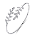 thumbnail image 1 of Olive Leaf Branch Wire Bangle Adjustable Open Cuff Bracelet for Women, 1 of 3