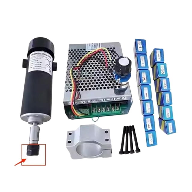 500W ER11 / ER16 CNC DC Air Cooled Spindle Motor With Speed Governor + Collets + Clamp + Bits ,Easy to Install