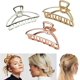 thumbnail image 1 of 3 paquetes de pinzas de metal semicirculares grandes (plata+oro+oro rosa), pinzas para el cabello huecas antideslizantes, pinzas para el cabello para fijar el cabello, 1 of 5