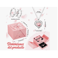 thumbnail image 2 of Flores Rosa Eterna Y Collar De Corazón Y Anillos Para Pareja Color Plata, 2 of 4