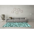 thumbnail image 3 of Ahgly Company Indoor Round Abstract Light Blue Modern Area Rugs, 4' Round, 3 of 4