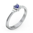 thumbnail image 3 of Birthstone Heart Ring with Shoulder Accents - Blue Sapphire (September), 3 of 4