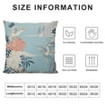 thumbnail image 5 of JEUXUS Floral Crane Throw Pillow Covers Set  Leaves Chinoiserie Aesthetic Flower Butterfly Traditional Blue Soft Fabric Living Room Bedroom Dorm Indoor Cushion Square Pillowcases, 5 of 5