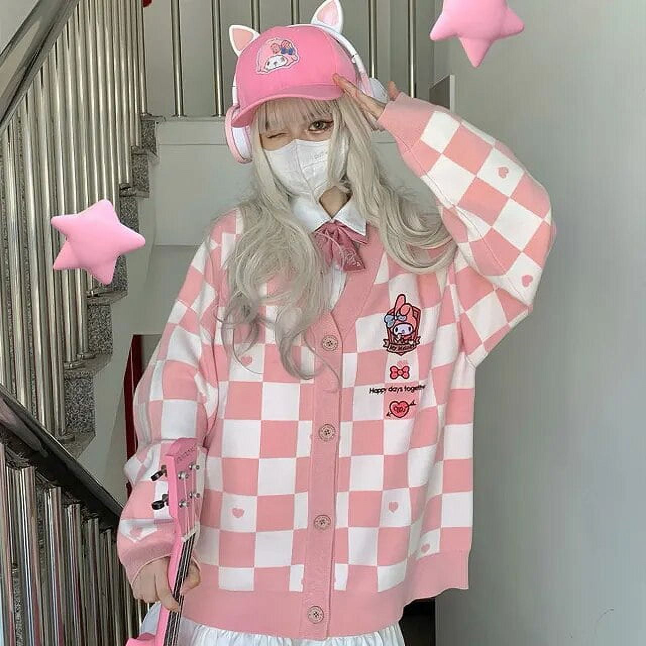 Sanrio Y2k Cinnamoroll Kawaii Cardigan Women Kuromi Melody Korean Fashion Sweater Female Preppy Style Long Knit Top Clothes 2023 Walmart