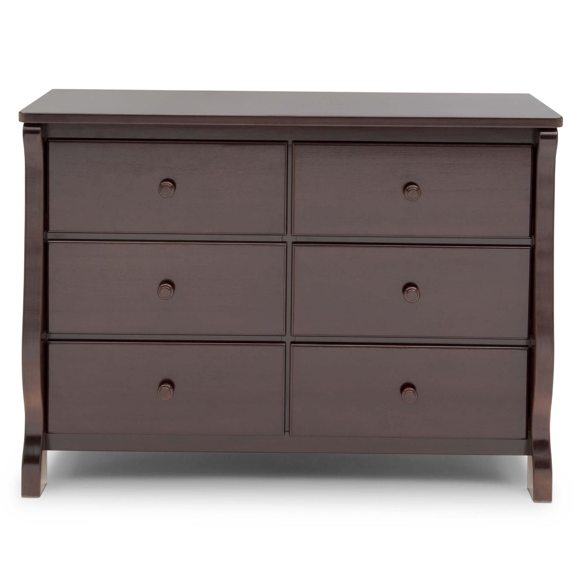 Delta Children Universal 6 Drawer Dresser with Interlocking Drawers - Greenguard Gold Certified, Dark Chocolate