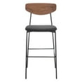 thumbnail image 3 of SAFAVIEH Ryker Square Mid Back Bar Stool, Walnut/Black, 3 of 10
