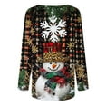 thumbnail image 5 of YUGYXL Long Sleeved Tee Top for Women Funny Christmas Graphic Holiday Party Pullover Top Round Neck Ugly Casual Xmas T Shirt E Multicolor L, 5 of 5